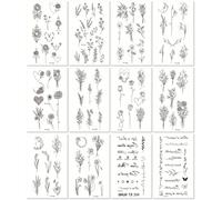 Tatuajes Temporales Resistentes Al Agua Con Texto, Bocetos Y Líneas. 208 * 95mm