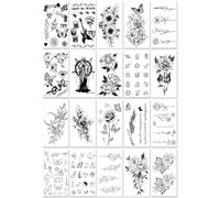 Tatuajes Temporales Resistentes Al Agua, Frescos Y Sencillos, Con Diseños De Flores, Animales, Formas Geométricas Y Mariposas. 60 * 105mm A056