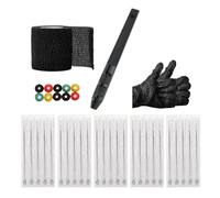 Tatuajes Temporales, Tatuaje Mano Poke Stick Kit De Tatuaje Vendaje Autoadhesivo 1 3 5 7 9RL Agujas para Artista Negro
