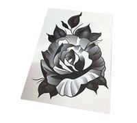 tatuajes temporales, Tatuajes Temporales,3 Hojas Góticas Rosa Negra Tatuaje Temporal Pegatinas Flor Brazo Mano Espalda Cicatriz Que Cubre Falsos Estilo Punk