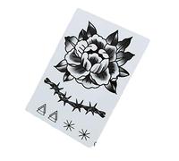 tatuajes temporales, Tatuajes Temporales,3 Hojas Góticas Rosa Negra Tatuaje Temporal Pegatinas Mano Espalda Cicatriz Que Cubre Falsos Estilo Punk