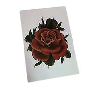 tatuajes temporales, Tatuajes Temporales,3 Hojas Góticas Rosa Roja Tatuaje Temporal Pegatinas Flor Brazo Mano Espalda Cicatriz Que Cubre Falsos Estilo Punk