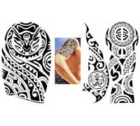 Tatuajes temporales tribales maoríes de diseño tribal, 2 hojas, J517 518