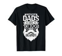 Tatuajes y Barbas para el día del Padre con Texto en inglés Best Dad Fathers Day Camiseta