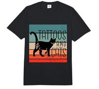 Tatuajes y Gatos Silueta de Gato Arte del Tatuaje corazón Comfort Colors Adult Heavyweight T-Shirt