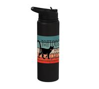 Tatuajes y gatos silueta de gato arte del tatuaje corazón Stainless Steel Insulated Water Bottle