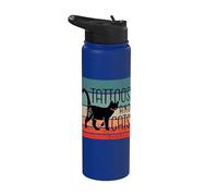 Tatuajes y gatos silueta de gato arte del tatuaje corazón Stainless Steel Insulated Water Bottle