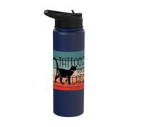 Tatuajes y gatos silueta de gato arte del tatuaje corazón Stainless Steel Insulated Water Bottle