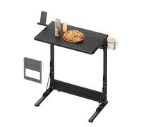 Tatub Mesa Plegable para TV de 24 Pulgadas, Mesa Auxiliar Plegable en Forma de C para sofá, Bandeja de Cena de TV con portavasos, Escritorio pequeño para Laptop, para Sala de Estar, Dormitorio, Color
