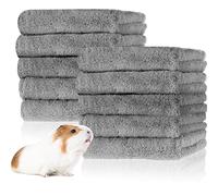 Tatuo 10 Mantas de Dormir Forro Polar de Mascotas Mantas Suaves para Jaulas de Cobayas Mantas de Revestimientos de Cama Animal Pequeño Mantas de Colchonetas de Hámster (35 x 75 cm, Gris)