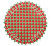 Tatuo 100 Servilletas de Papel a Cuadros Desechables Servilletas Clásicas a Cuadros de Búfalo de 3 Capas 33 x 33 cm para Navidad Año Nuevo Fiesta de Cumpleaños(Rojo y Verde)