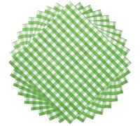 Tatuo 100 Servilletas de Papel a Cuadros Desechables Servilletas Clásicas a Cuadros de Búfalo de 3 Capas 33 x 33 cm para Navidad Año Nuevo Fiesta de Cumpleaños(Verde y Blanco)