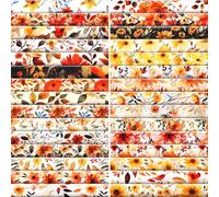 Tatuo 30 Piezas 10 x 10 Pulgadas Tela de Algodón Paquete Estampado Floral de Cuadrados Telas de Acolchado Costura Patchwork de Algodón con Estampado Variado para DIY(Floral de Otoño)