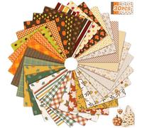 Tatuo 30 Piezas 10 x 10 Pulgadas Tela de Algodón Paquete Estampado Floral de Cuadrados Telas de Acolchado Costura Patchwork de Algodón con Estampado Variado para DIY(Otoño)