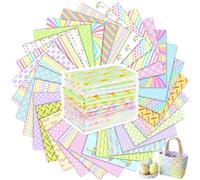 Tatuo 30 Piezas 25 x 25 cm Tela de Algodón Paquete Estampado Floral de Cuadrados Telas de Acolchado Costura Patchwork de Algodón con Estampado Variado para DIY(Pascua)