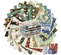 Tatuo 30 Piezas 25 x 25 cm Tela de Algodón Paquete Estampado Floral de Cuadrados Telas de Acolchado Costura Patchwork de Algodón con Estampado Variado para DIY(Floral Verde)