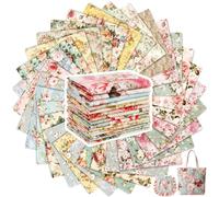 Tatuo 30 Piezas 25 x 25 cm Tela de Algodón Paquete Estampado Floral de Cuadrados Telas de Acolchado Costura Patchwork de Algodón con Estampado Variado para DIY(Rosa Vintage)