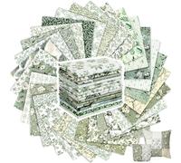 Tatuo 30 Piezas 25 x 25 cm Tela de Algodón Paquete Estampado Floral de Cuadrados Telas de Acolchado Costura Patchwork de Algodón con Estampado Variado para DIY(Botánico Verde)