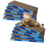 Tatuo Rascadores de doble cara para gatos, 10 unidades, para gatos, tamaño grande, de cartón, reversible, para gatos, para que los gatos descansen, molan garras y jueguen