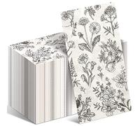 Tatuo Servilletas de papel florales para baño, servilletas desechables decorativas de flores blancas y negras para primavera, cumpleaños, boda, té, almuerzo, cena, fiesta (paquete de 100, 13 x 15.8