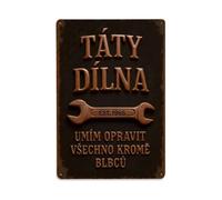 Taty Dilna I Can Fix - Letrero de metal retro para decoración de pared, bar, garaje, cafetería, cocina, hogar, póster decorativo de 8 x 12 pulgadas