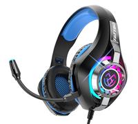 Tatybo Cascos Gaming, Auriculares con Graves Envolventes 3D, Micrófono Reducción De Ruido Y Almohadillas De Proteína, para Ps4 Ps5 Xbox PC Laptop