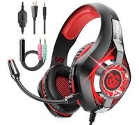 Tatybo Cascos Gaming, Auriculares Gaming con Graves Envolventes 3D, Micrófono Reducción De Ruido Y Almohadillas De Proteína, para Ps4 Ps5 Xbox PC Laptop