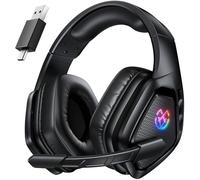 Tatybo Cascos Gaming Inalámbricos 7.1 para Ps5/Ps4/PC, Auriculares Bluetooth con Micrófono con Cancelación de Ruido, 2.4GHz USB-C, 40H+ Batería para Switch/Mac/Portátil