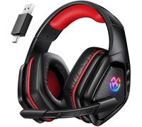 Tatybo Cascos Gaming Inalámbricos 7.1 para Ps5/Ps4/PC, Auriculares Bluetooth con Micrófono con Cancelación de Ruido, 2.4GHz USB-C, 40H+ Batería para Switch/Mac/Portátil