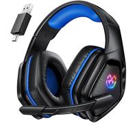 Tatybo Cascos Gaming Inalámbricos 7.1 para Ps5/Ps4/PC, Auriculares Bluetooth con Micrófono con Cancelación de Ruido, 2.4GHz USB-C, 40H+ Batería para Switch/Mac/Portátil