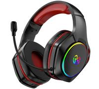 Tatybo Cascos Gaming Inalámbricos para PC/Ps5/Ps4, Auriculares Gaming Inalámbricos con 2,4 GHz+Bluetooth 5,3 Modo Dual, 7.1 Sonido Envolvente, Duración 40Hr+