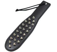 TAUOE Almohadilla de cuero con remaches para aplaudir, almohadilla decorativa de cuero con clavos de metal de moda - juego interactivo de cuero multifuncional - negro