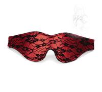 TAUOE Antifaz para Ojos con Encaje Rojo y Negro, Ajustable 25-50 cm, Altura 6.5 cm, Máscara de Dormir Elegante, 20g