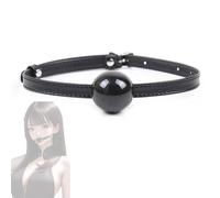 TAUOE Diadema de moda con decoración de bola. Juguete de cuero ajustable. Ideal para juegos de rol interactivos en pareja, para hombres y mujeres. Color negro