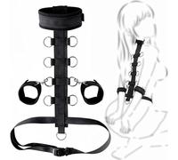 TAUOE Kit de correas de yoga, juguetes para parejas, equipo y accesorios de bondage ajustables de cuello a muñeca, correa de muñeca detrás de la espalda, aro de ojo, correa de cama, cuerda de yoga