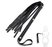 TAUOE Látigo Body Light Touch - Cuero sintético con mango ergonómico, negro
