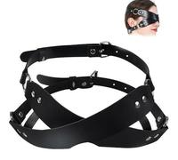 TAUOE Máscara de Ojos Cruzados de Cuero PU Ajustable, Máscara Sexy para Juego de Rol, Juguete para Fiesta de Máscaras.