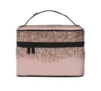 Taupe Rubor Rosa Bronce Rosa Dorado Brillo Glam, Bolsa de Maquillaje Bolsa de cosméticos Bolsa de Aseo de Viaje portátil Estuche para lápices