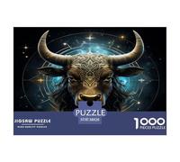 Taureau Puzzle Juguete Educhativo Decoración del Hogar 1000 Piezas Animaux Rompecabezas Imposible Entretenimiento Creativo para Adultos 38x26cm/1000pcs