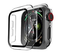 TAURI 2 Pack Apple Watch 40mm Serie 6/SE/5/4 Fund Cristal Templado, PC Case y Vidrio Protector de Pantalla Integrados, Slim Cover de Bumper y Protector Pantalla (Transparente)