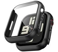 TAURI 2 Pack Protector Apple Watch Series 9/8/7 41mm, Funda Ultra Delgada PC Cristal Templado, Resistente a arañazos contra arañazos y caídas-Negro