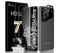 TAURI 4 Pack Protector Pantalla Samsung Galaxy S20 Ultra (6.8 Pulgadas),Contiene 2 Pack Protector de Pantalla y 2 Pack Cámara Cristal Vidrio Templado, Doble Protección