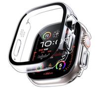 Tauri, Carcasa 2 en 1 para Apple Watch Ultra de 49 mm con protector de pantalla 9H, cobertura completa, funda protectora fina sensible al tacto para Apple Watch Ultra, color transparente
