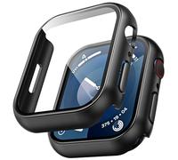 TAURI - Carcasa compatible con Apple Watch Series 9 (2023) Serie 8/7 45 mm, protector de pantalla ultra delgado [sensible al tacto], protector de PC duro pantalla de cristal templado iWatch 45