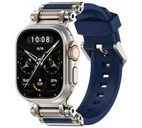 TAURI Correa de silicona para Apple Watch Bands Ultra 3/2/1 de 49 mm [correa de silicona líquida + conector de metal de acero inoxidable], correa deportiva para iWatch de 49 mm, correa ajustable para