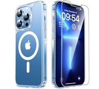 TAURI Funda para iPhone 13 Pro 6.1", Compatible with MagSafe [No Amarillea] con HD Protectores de Pantalla, [Protección de Grado 15 FT] Mejorada Protección Anti-Arañazos Case - Transparente