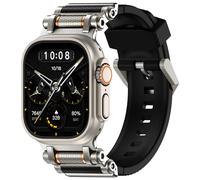 TAURI Silicona para Correas de Apple Watch Ultra 3/2/1 de 49 mm [correa de silicona líquida + conector de metal de acero inoxidable], correa deportiva para iWatch de 49 mm, correa ajustable para