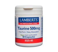 Taurina 500 mg 60 cápsulas Lamberts - complemento alimenticio para adultos