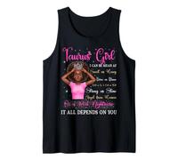 Tauro Girl Black Queen Zodiac Birthday Afro Mujer Rosa Camiseta sin Mangas