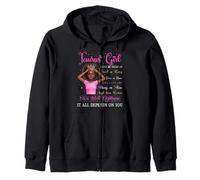 Tauro Girl Black Queen Zodiac Birthday Afro Mujer Rosa Sudadera con Capucha